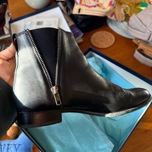 Frye Black Leather Ankle Booties